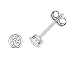 Puces d'oreilles en or blanc 18 carats serties de diamants