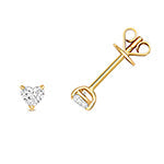 Puces d'oreilles en forme de cœur serties de diamants et en or 18 carats