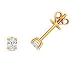 Puces d'oreilles en or 18 carats serties de diamants taille ovale