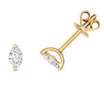 Puces d'oreilles en or 18 carats serties de diamants taille marquise