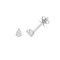 Puces d'oreilles en forme de poire serties de diamants, en or blanc 18 carats