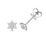 Boucles d'oreilles en or blanc 18 carats serties de diamants