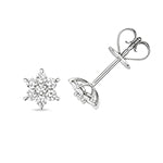 Boucles d'oreilles en or blanc 18 carats serties de diamants