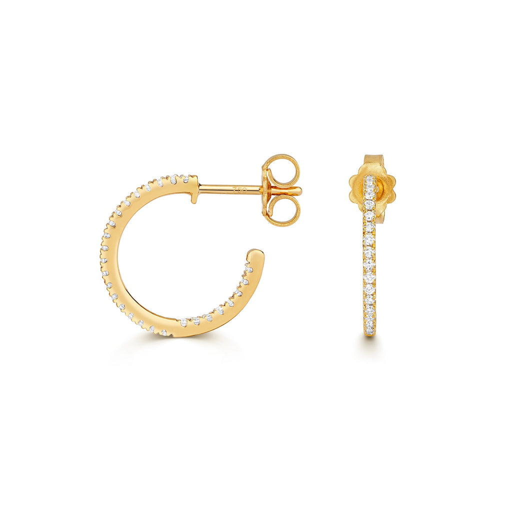 Diamond hoops in 18ct yellow gold