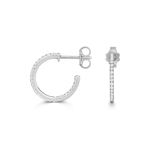 Elegant 18ct white gold diamond hoops