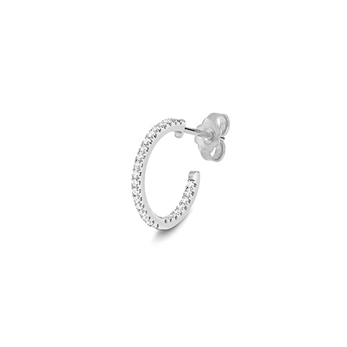 Fine 18ct white gold diamond hoops H I1-I2