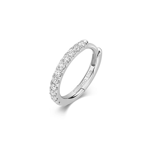 Luxury white gold hoop earring