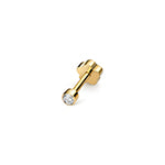Solitaire diamond cartilage stud gold