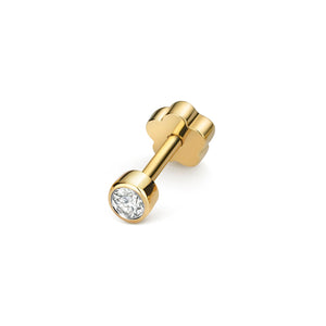 SOLITAIRE DIAMOND CARTILAGE RUBOVER STUD IN 18CT GOLD