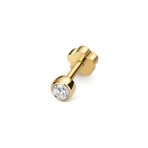 SOLITAIRE DIAMOND CARTILAGE RUBOVER STUD IN 18CT GOLD