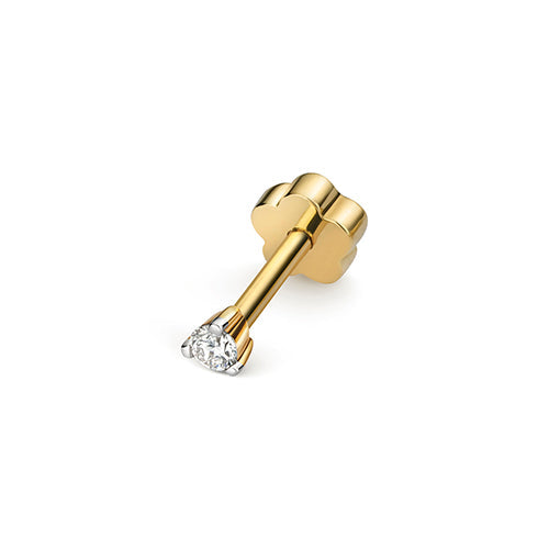 18ct yellow gold, this diamond cartilage stud