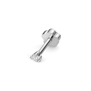 SOLITAIRE DIAMOND CARTILAGE 3 CLAW STUD IN 18CT WHITE GOLD