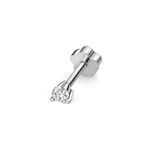 Diamond cartilage 3 claw stud in 18ct gold