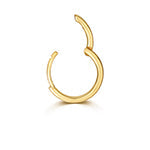 Sophisticated 18ct yellow gold cartilage piercing hoop