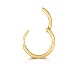Sleek 18ct gold round tube hoop