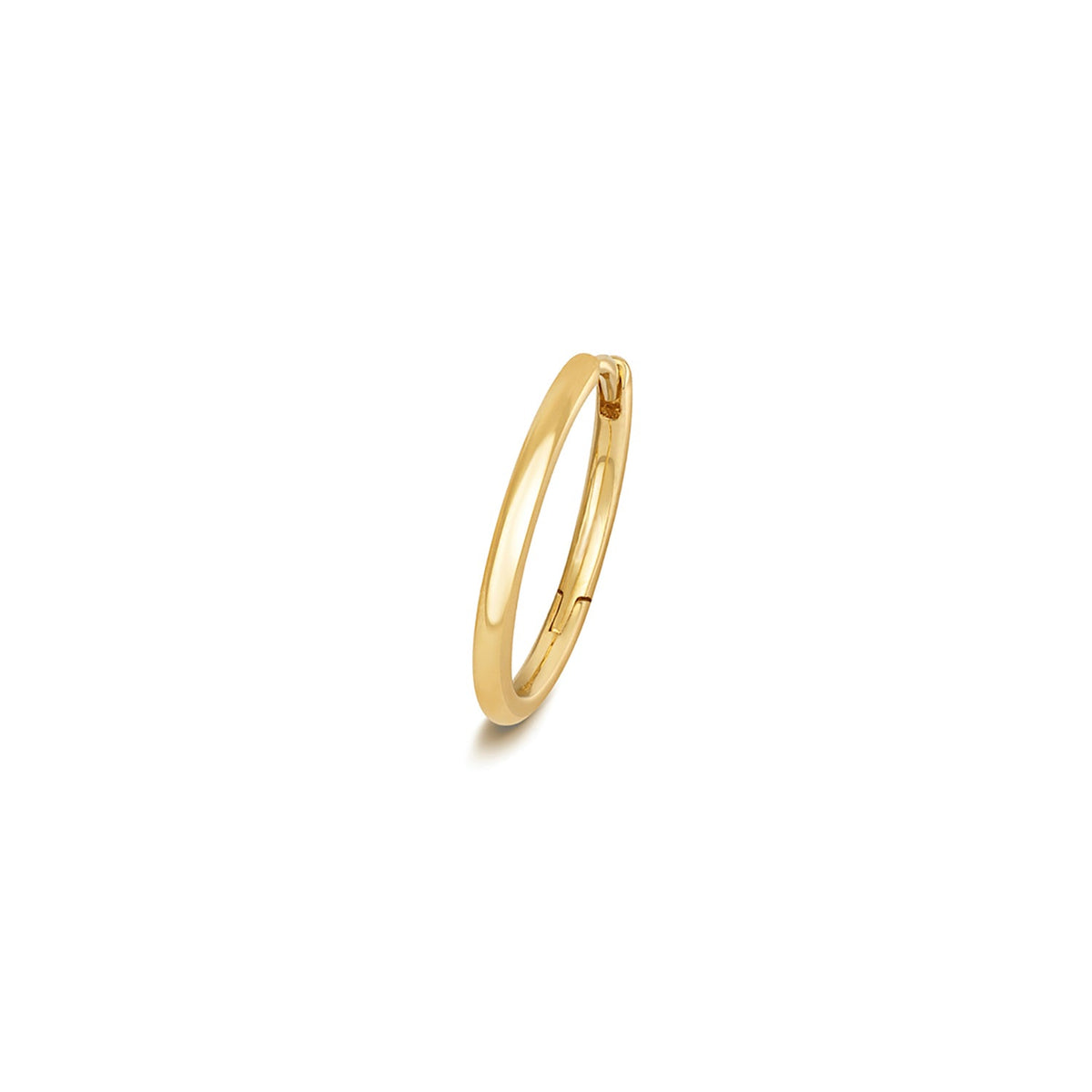18ct yellow gold cartilage hoop earring with a round tube clicker back.