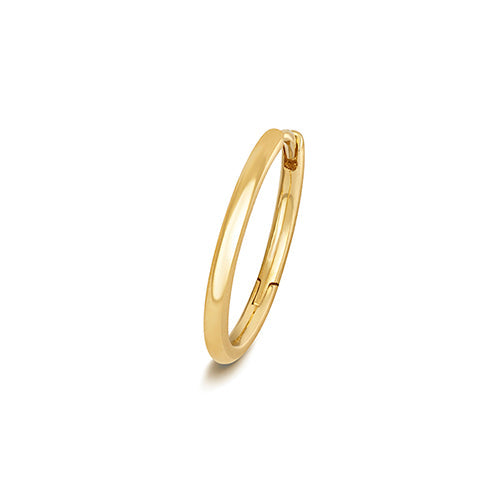 Sleek solid round tube gold hoop