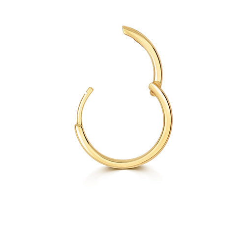 Chic solid gold round tube earring