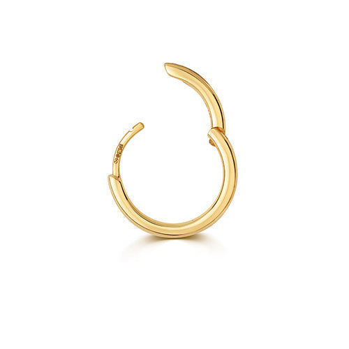 Yellow gold 12mm cartilage hoop piercing clicker