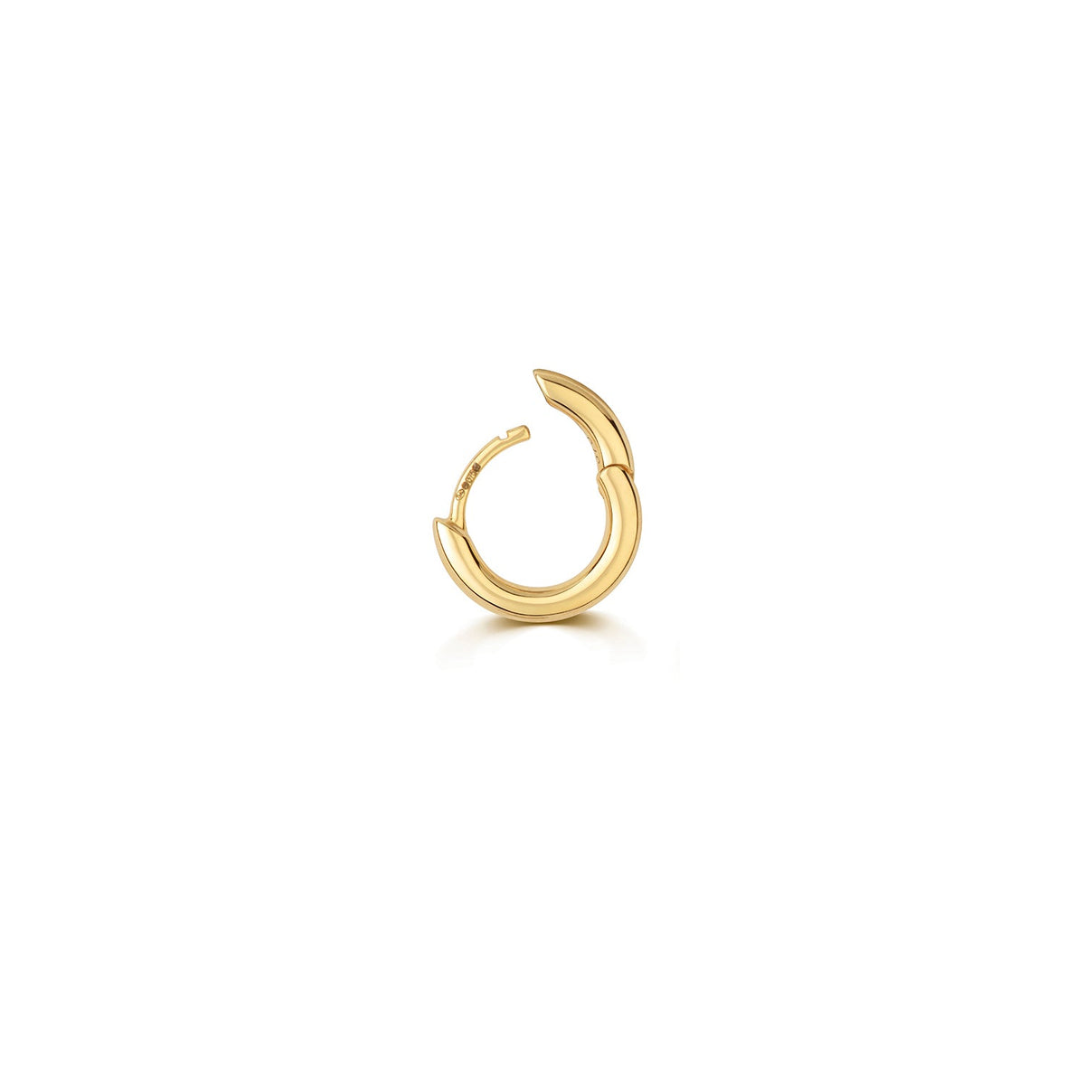 18ct gold hoop clicker round tube 8mm