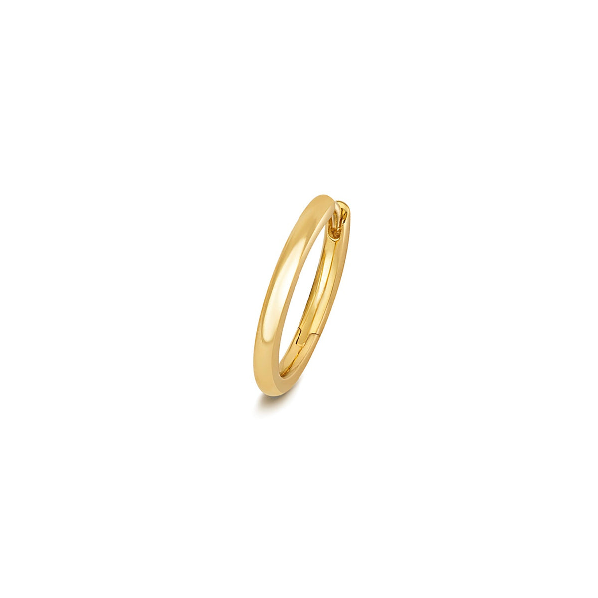 14mm round tube clicker cartilage hoop in 18ct yellow gold