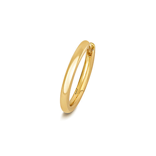 Round tube clicker cartilage hoop in 18ct yellow gold