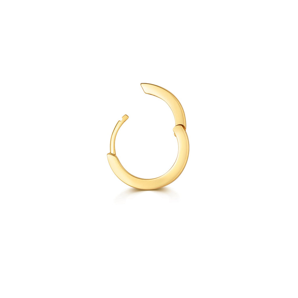 Yellow gold 10mm cartilage hoop square tube