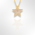 18ct yellow gold diamond star necklace 