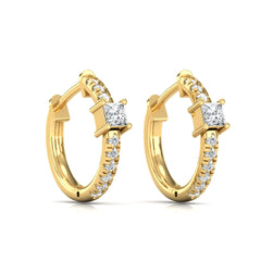 18ct Yellow Gold Diamond Hoop Earrings 0.40ct