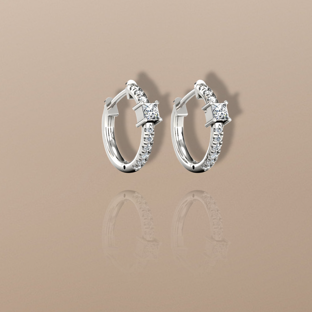 0.40ct Diamond Hoop Earrings White Gold