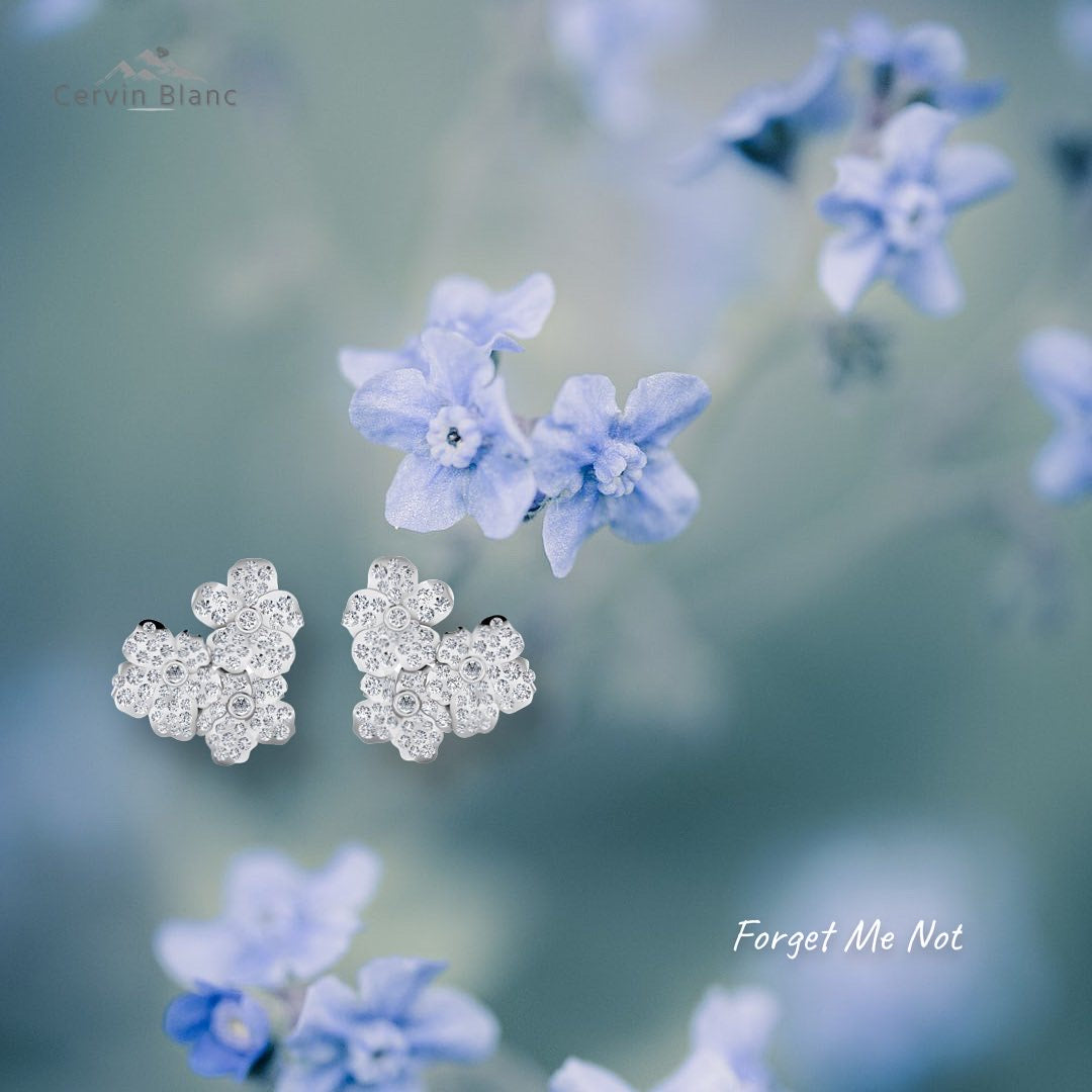 Forget Me Not Diamond Earrings White Gold 1.10ct