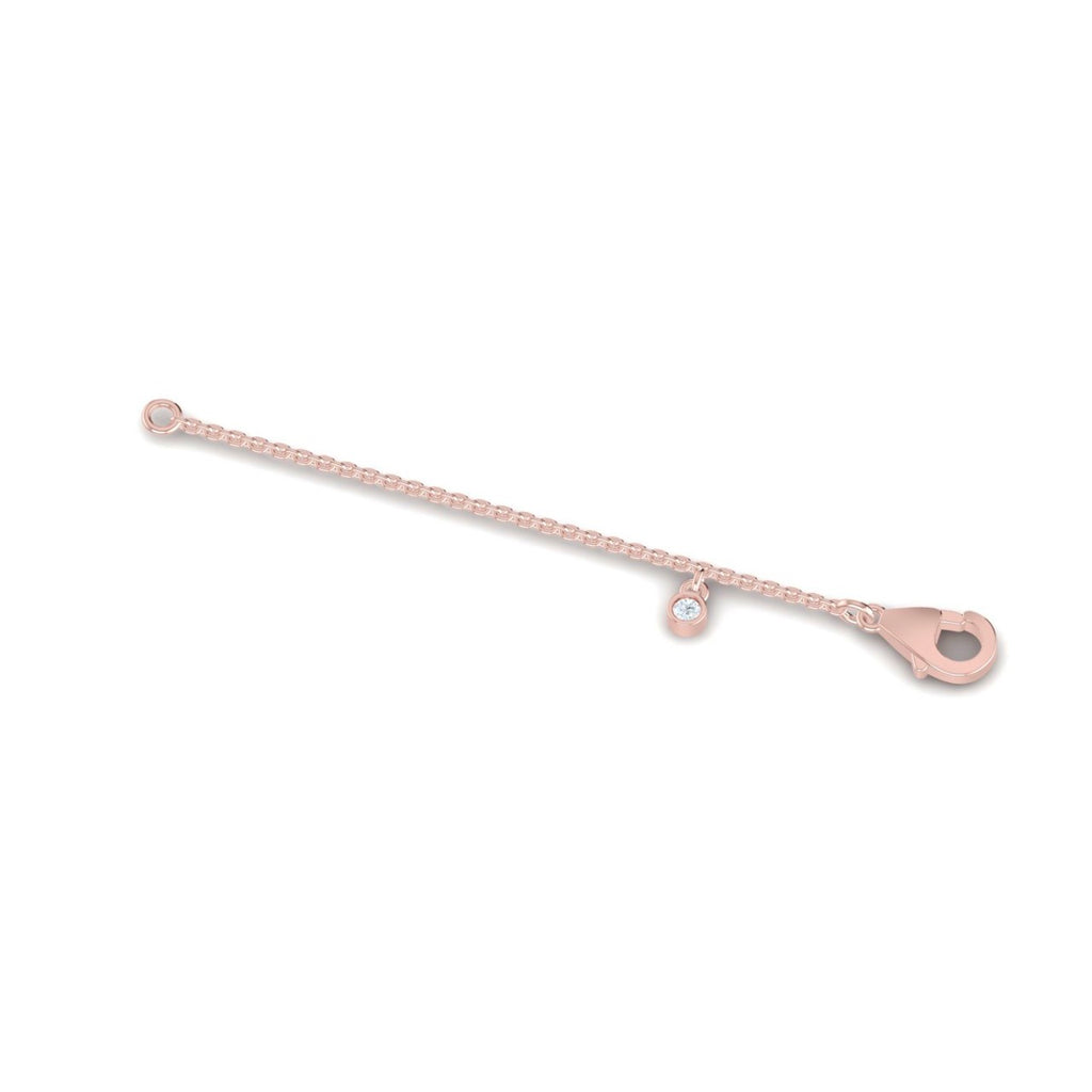 18ct Rose Gold chain extender with Diamond