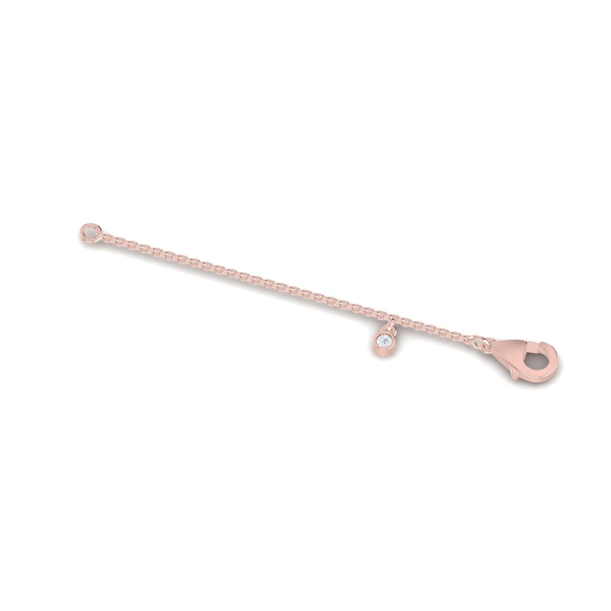 18ct Rose Gold chain extender with Diamond