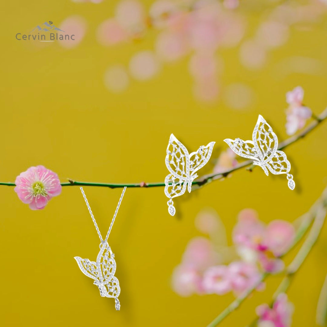 0.70ct diamond butterfly necklaces