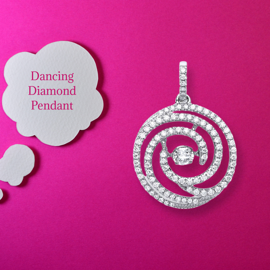 18ct White Gold 0.60ct Dancing Diamond Drop Pendant