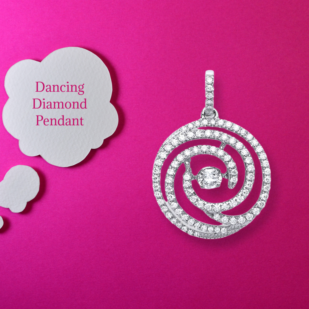 18ct White Gold 0.60ct Dancing Diamond Drop Pendant