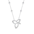 18ct white gold diamond lotus flower necklace