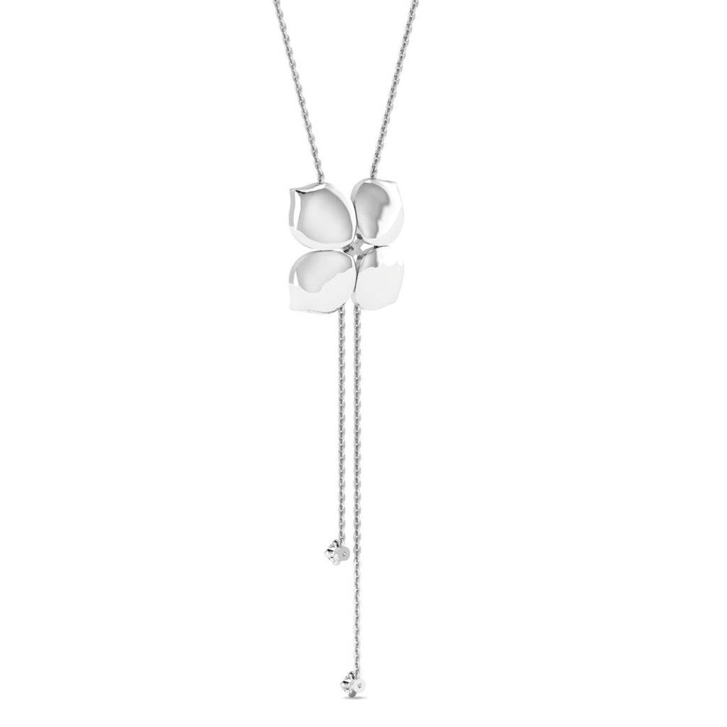 Halskette mit Hortensienanhänger aus 18-karätigem Weißgold und Diamanten (1,80 ct)