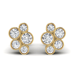 18ct yellow gold earrings, diamond bubble earrings, 1ct diamond earrings, high-quality earrings, luxury jewelry, versatile earrings, statement earrings, brilliant-cut diamonds, sparkling earrings, timeless design