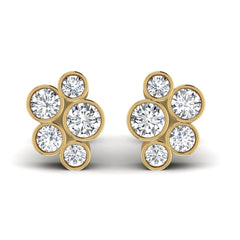 18ct Yellow Gold Diamond Bubble Earrings 1ct