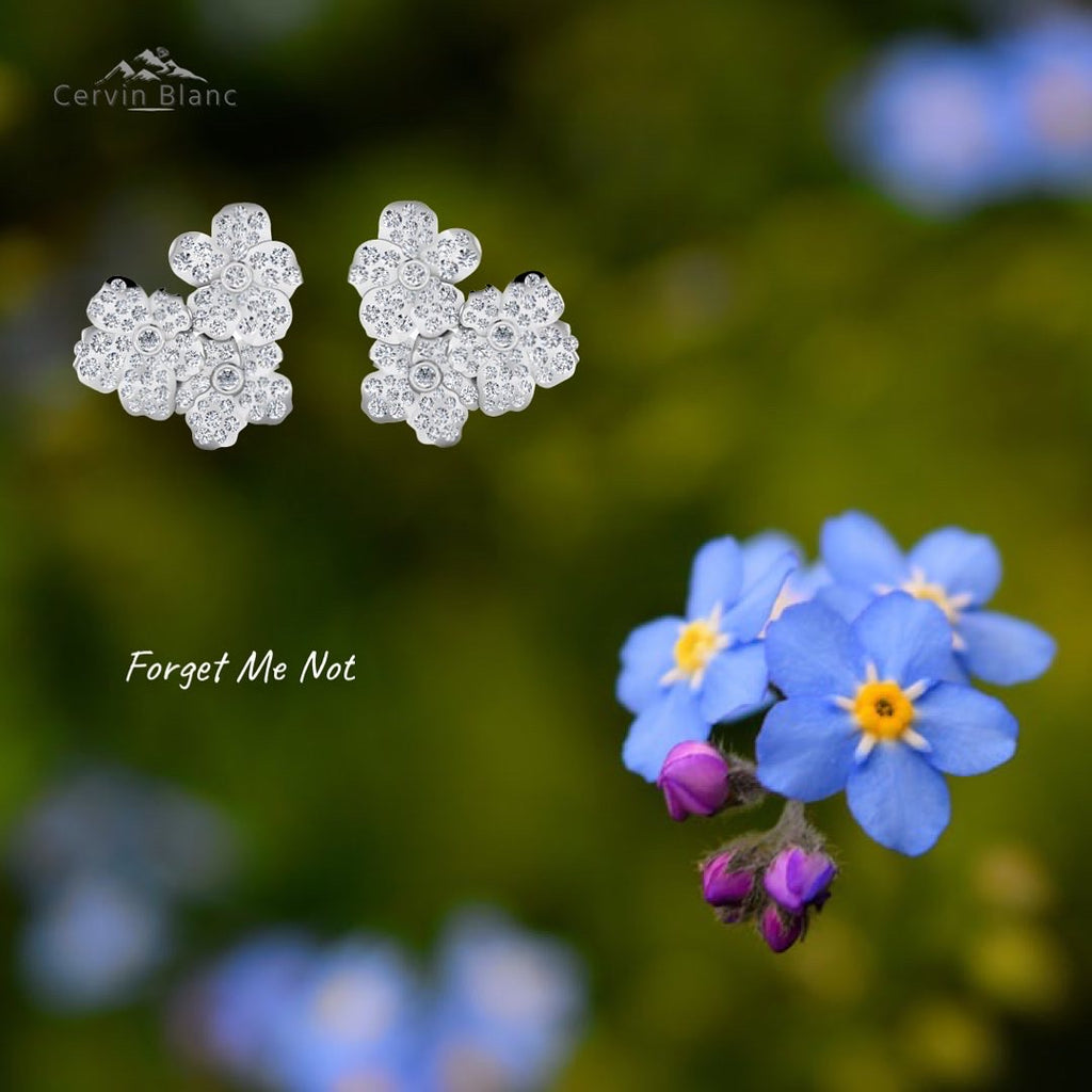 Forget Me Not Diamond Earrings White Gold 1.10ct