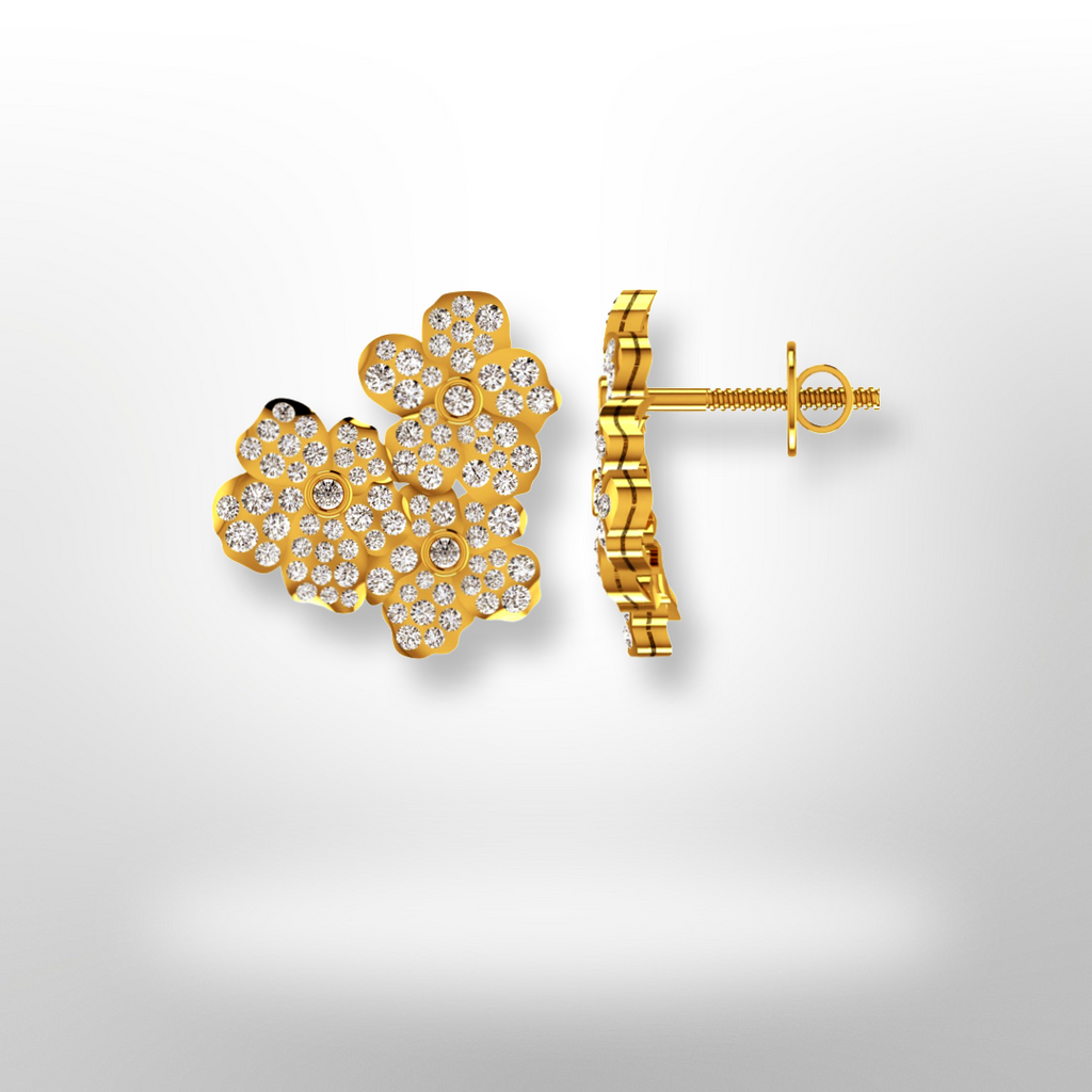 Forget Me Not Diamond Earrings Yellow Gold 1.10ct