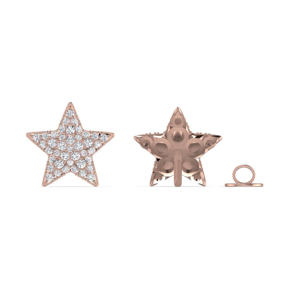 Diamond Star Earrings Rose Gold