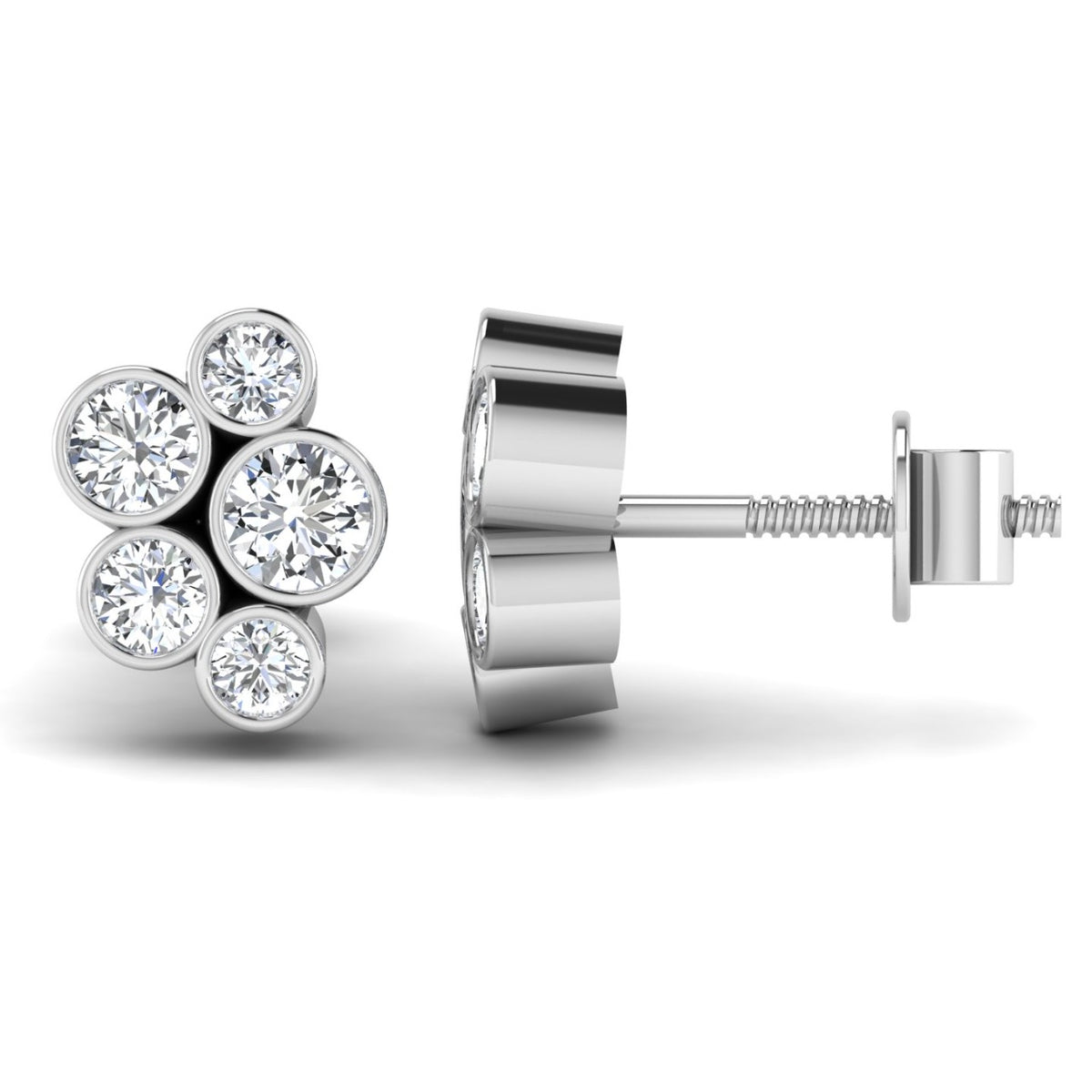 Bubble Diamond Earrings White Gold 1ct