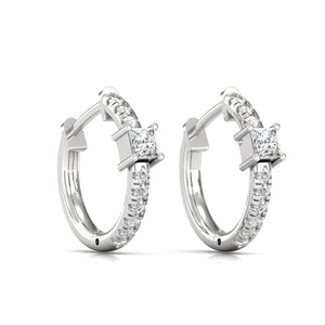 Diamond hoop earrings, 18ct white gold earrings, 0.40ct diamond earrings, luxury earrings, elegant earrings, classic diamond earrings, prong setting