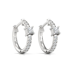 18ct White Gold Diamond Hoop Earrings 0.40ct