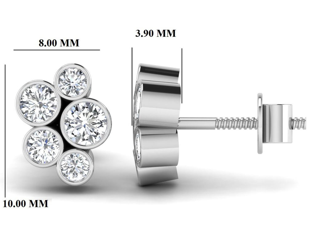 Bubble Diamond Earrings White Gold 1ct