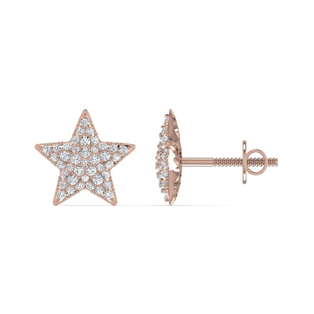 Diamond Star Earrings Yellow Gold