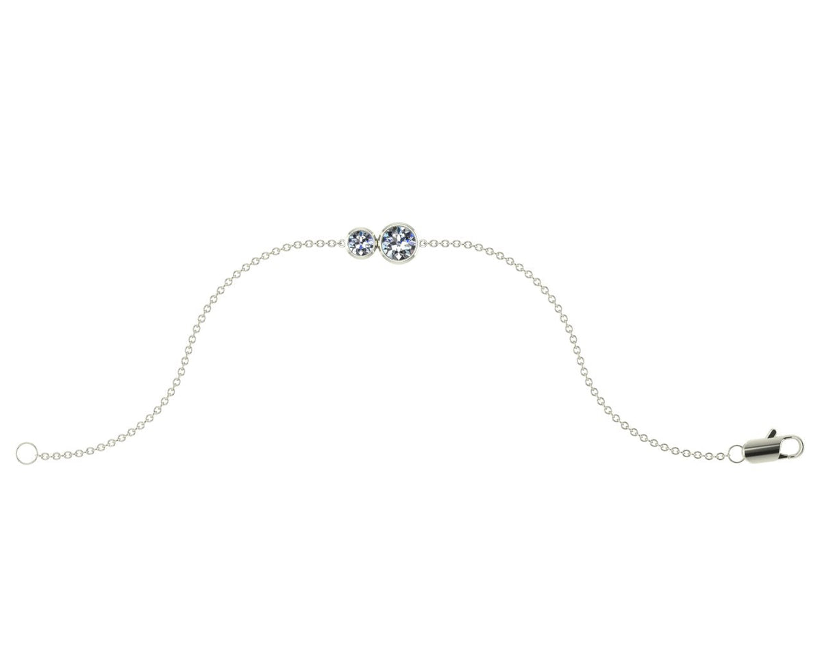 18ct White Gold Diamond ‘You & I’ Bracelet- Classic