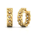  18ct yellow gold earrings, diamond front to back earrings, yellow gold chain earrings, unique design earrings